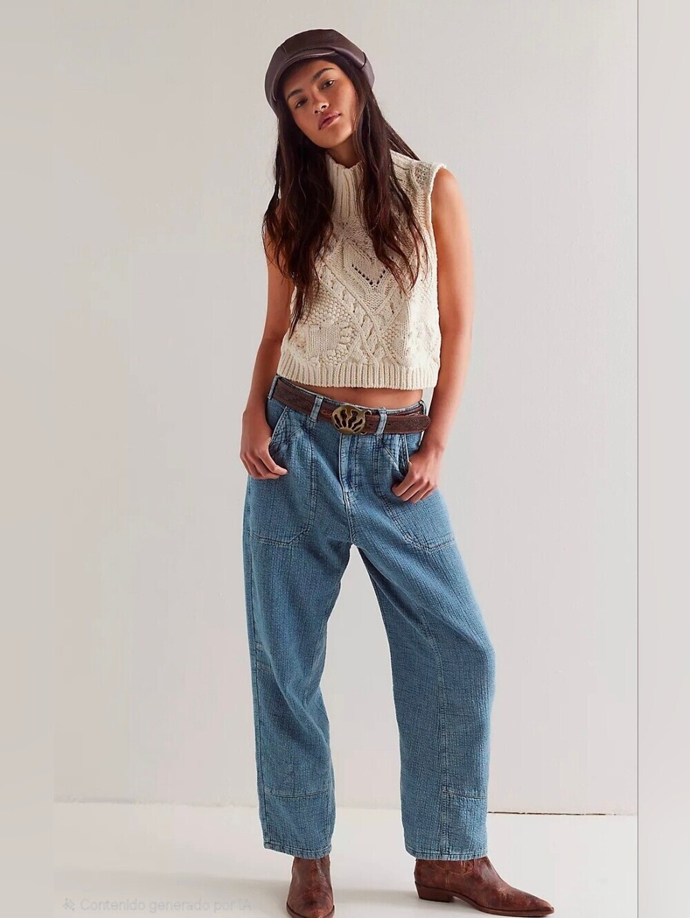 Free People We The Free Midnight Voyage Harem Pants in Light Blue Wash